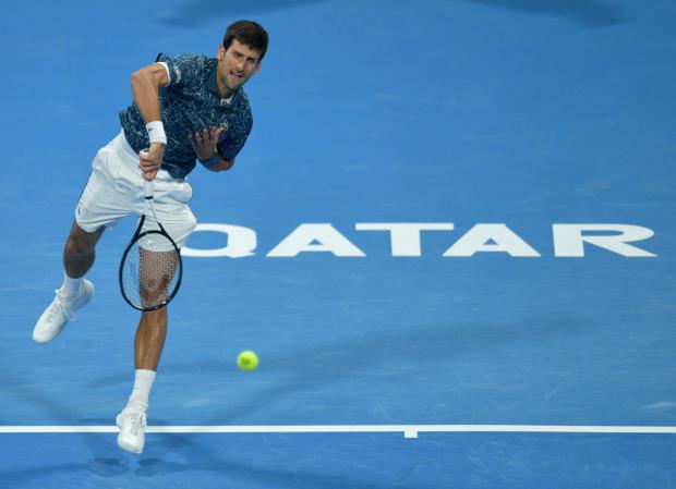 Novak Djokovic playing at the Austrlian Open 2019