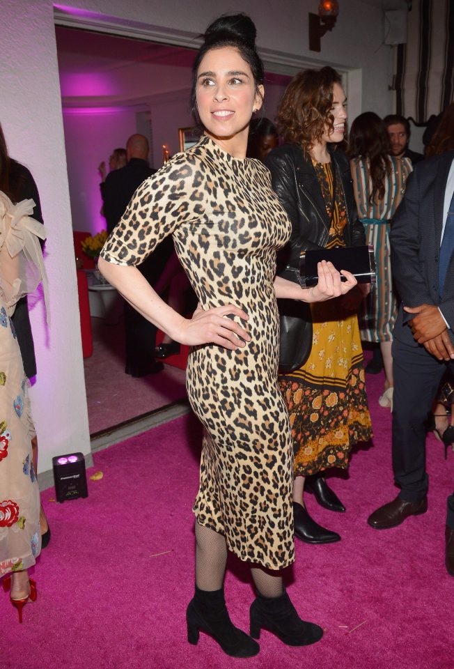  Comedienne Sarah Silverman wowed in a leopard print dress