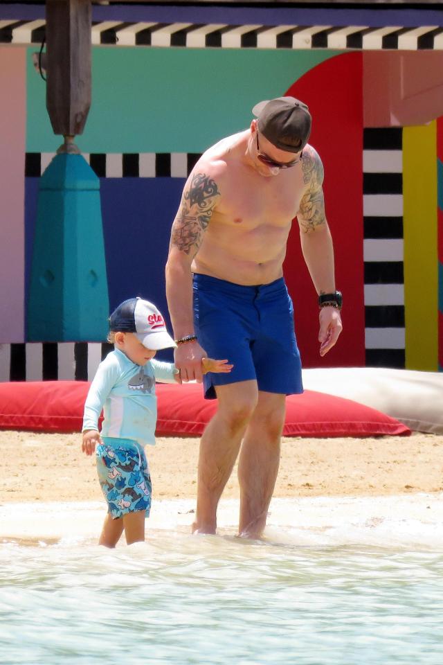  Ronan enjoyed some time with his son in the sun