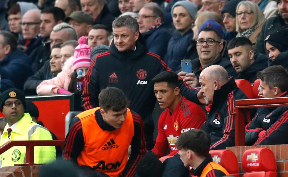  The boss booted Alexis Sanchez out of his seat at Old Trafford