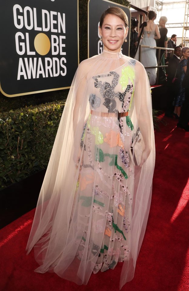  Lucy Liu chose an outlandish tulle gown