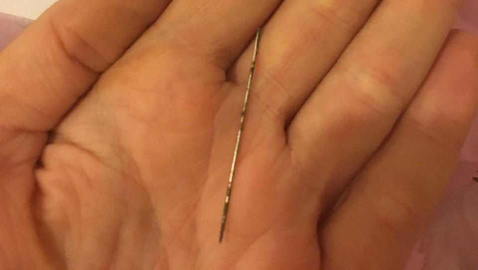 Chelsey claims the needle was so corroded she would have needed a tetanus shot if it had scratched her