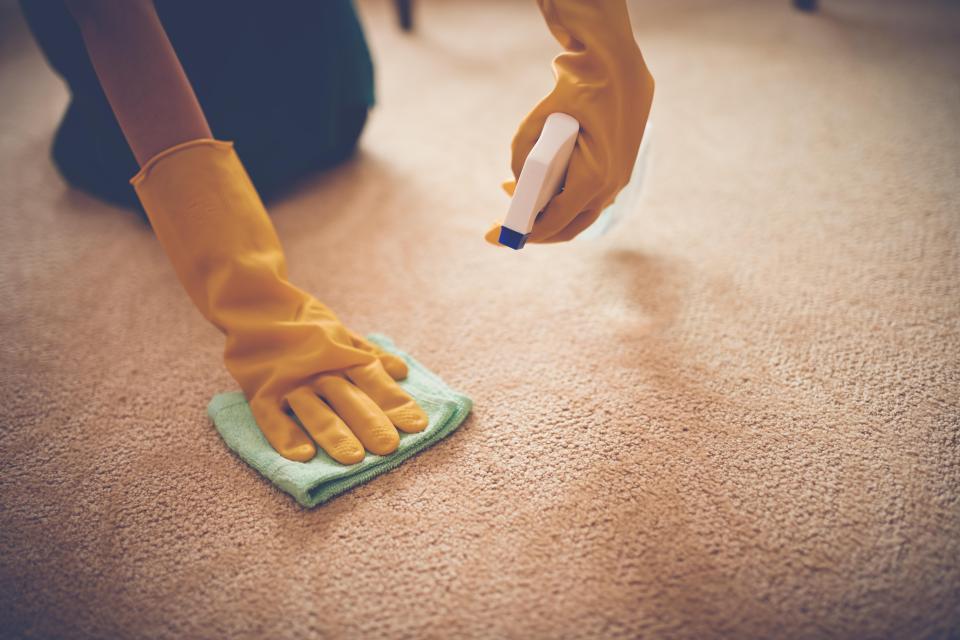  Clear vinegar can be used to get make-up out of a cream or beige carpet