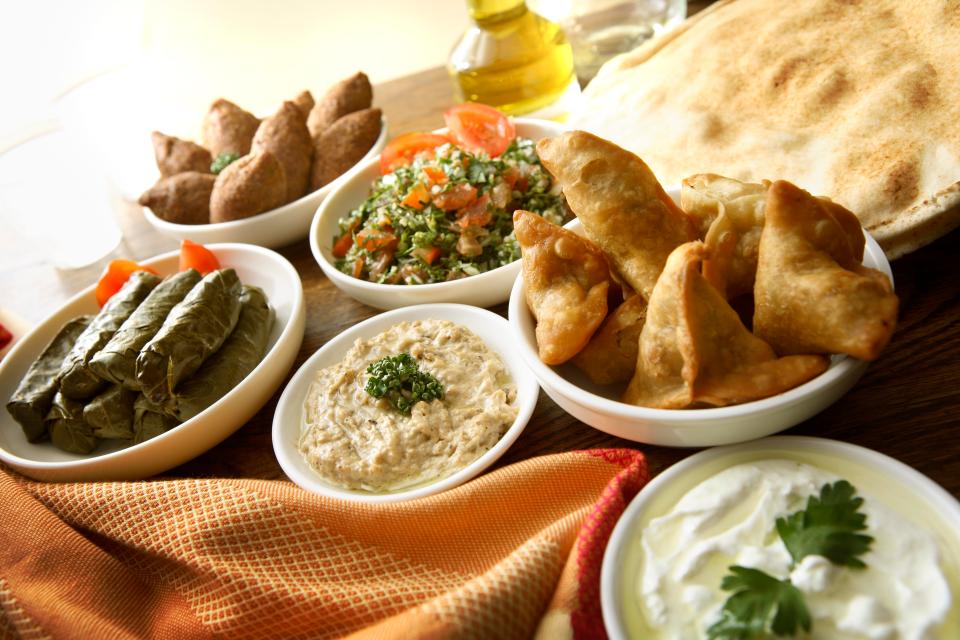 Middle eastern foods have lots of fibre and fresh veg