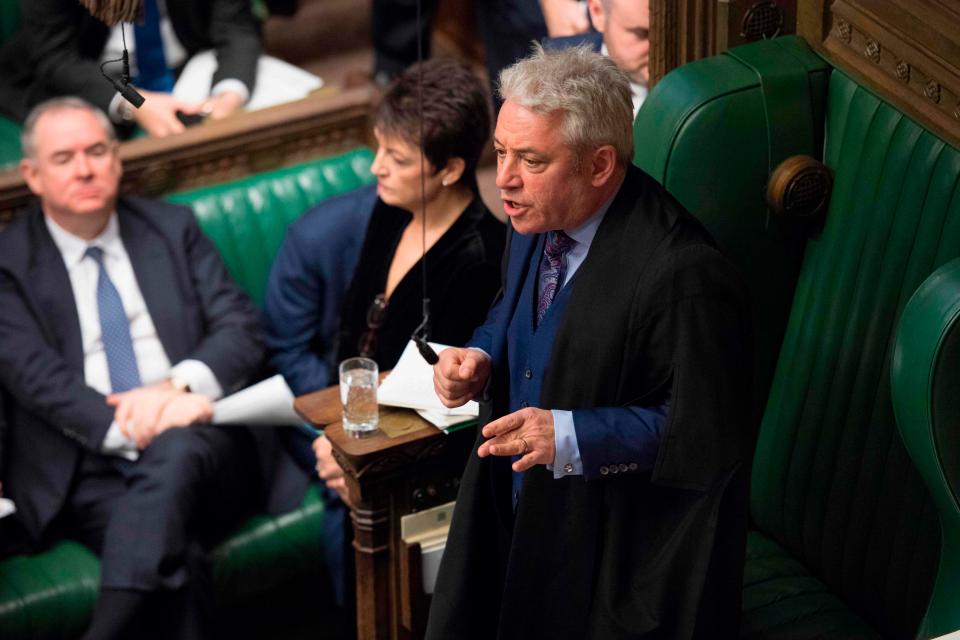  Amid scenes of chaos the Speaker was confronted for 'throwing centuries of precedence in the bin to thwart the referendum result'