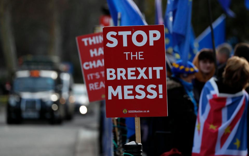  Protesters outside Parliament this week