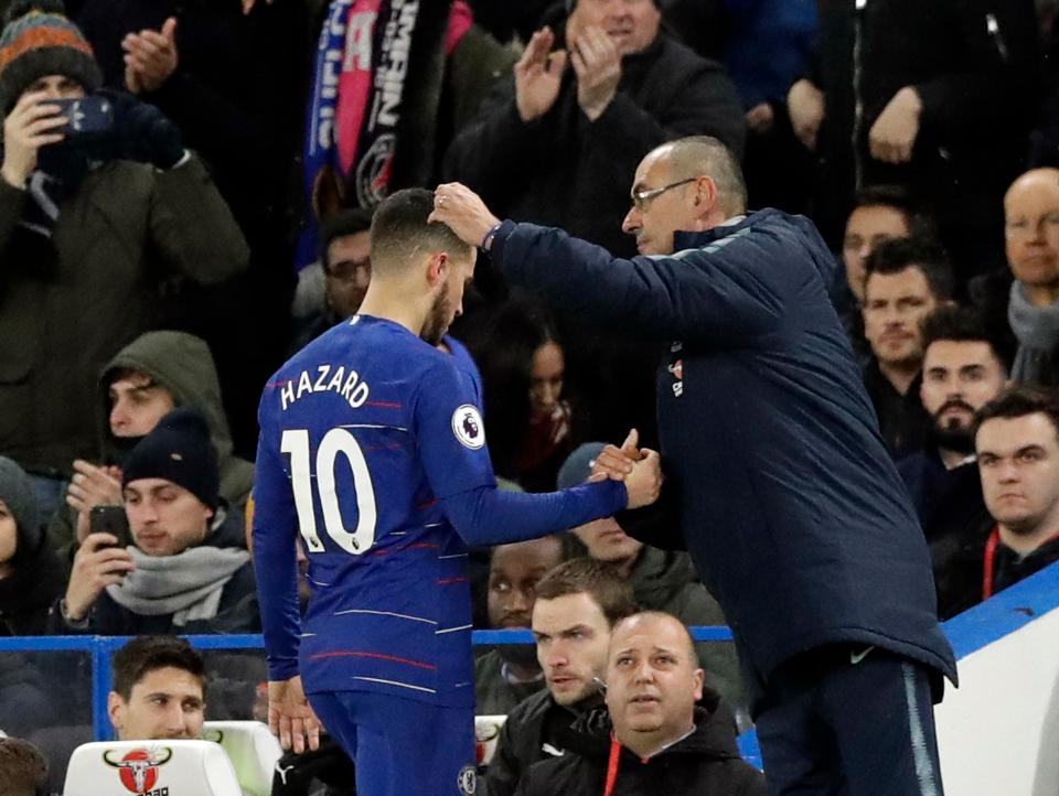  Eden Hazard has come under fire from Maurizio Sarri