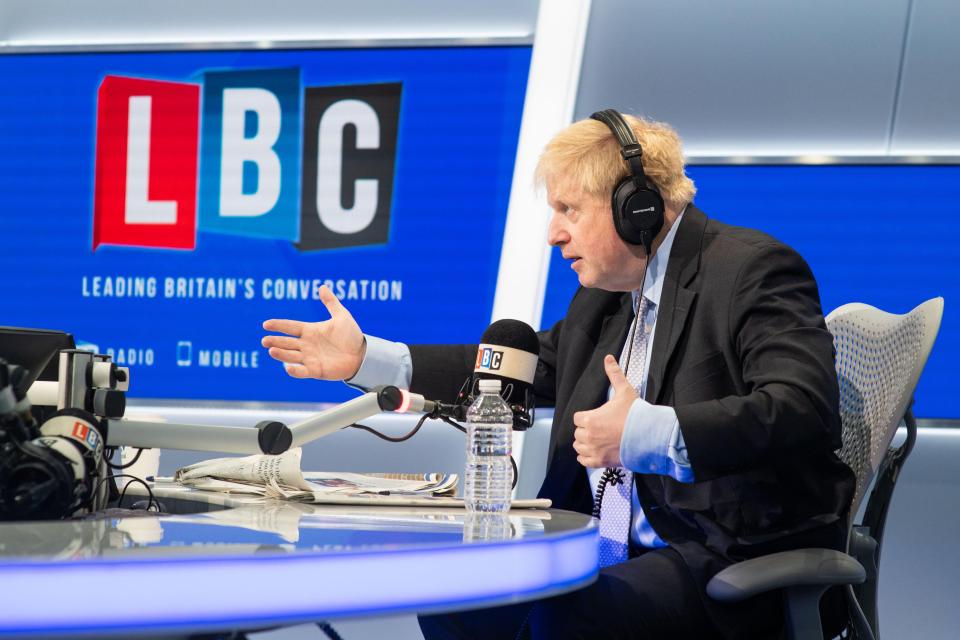  Boris Johnson was interviewed on LBC this morning