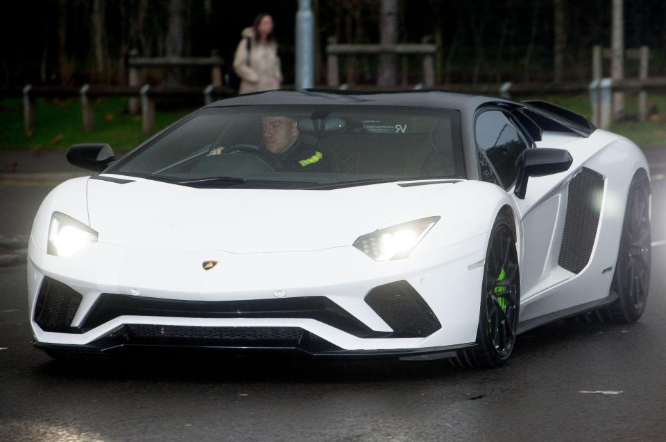  Ederson arrives for training in a white Lamborghini