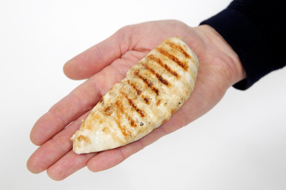  Your serving of chicken must fit in the palm of your hand