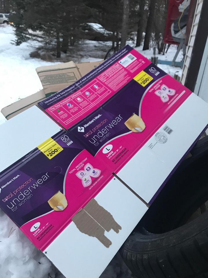  A box of adult's nappies was found beside a garage