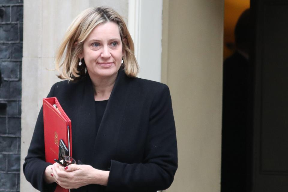 Work and Pensions Secretary Amber Rudd leaves after the weekly cabinet meeting at 10 Downing street