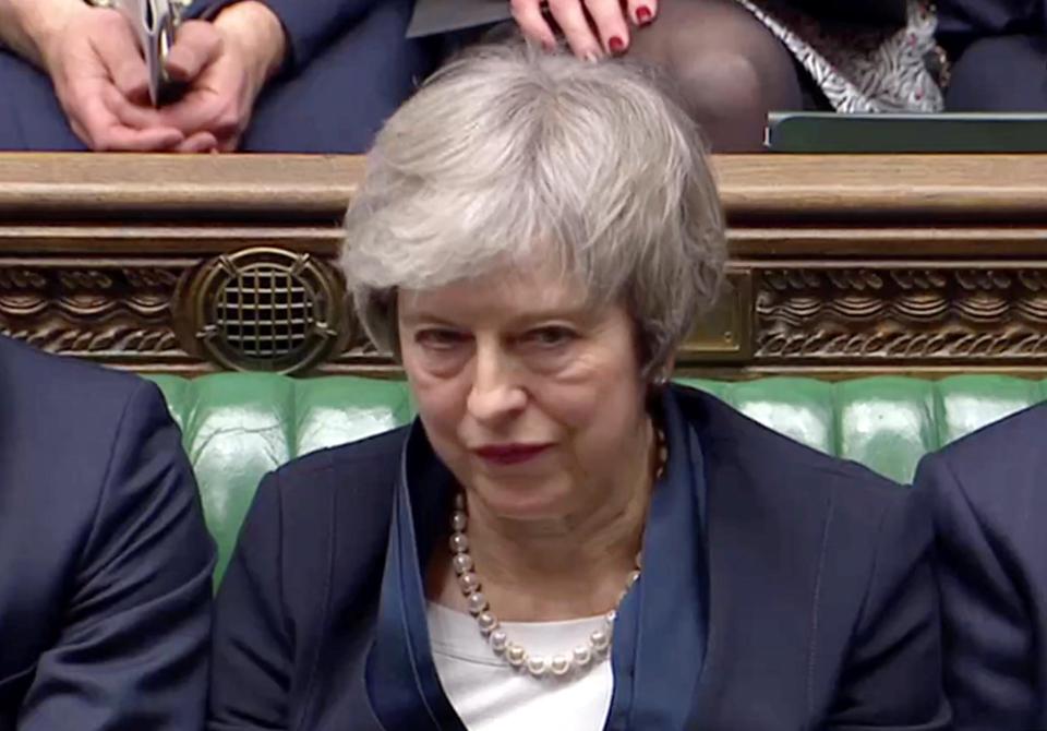  Theresa May was dealt a damning defeat last night