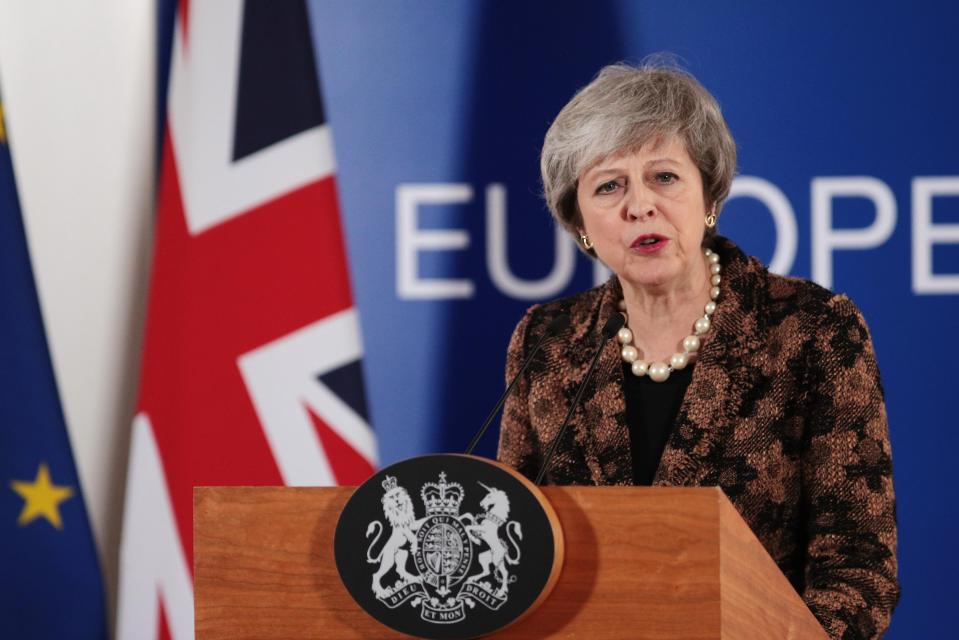 Theresa May holds a press conference at the European Council