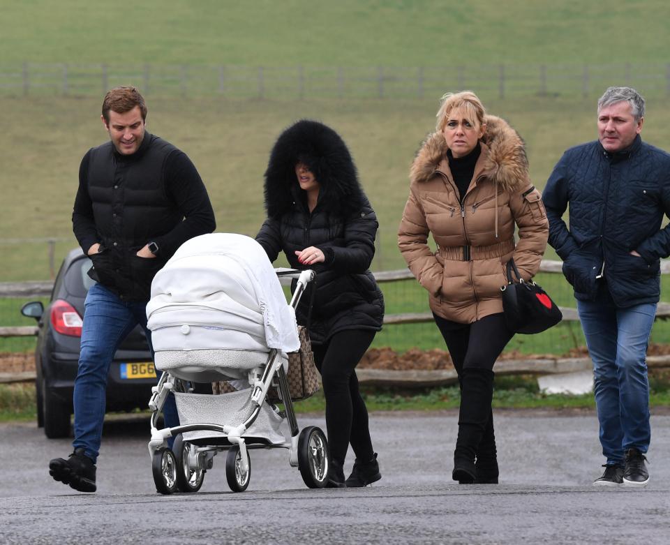  They were joined on the walk by Sadie's parents