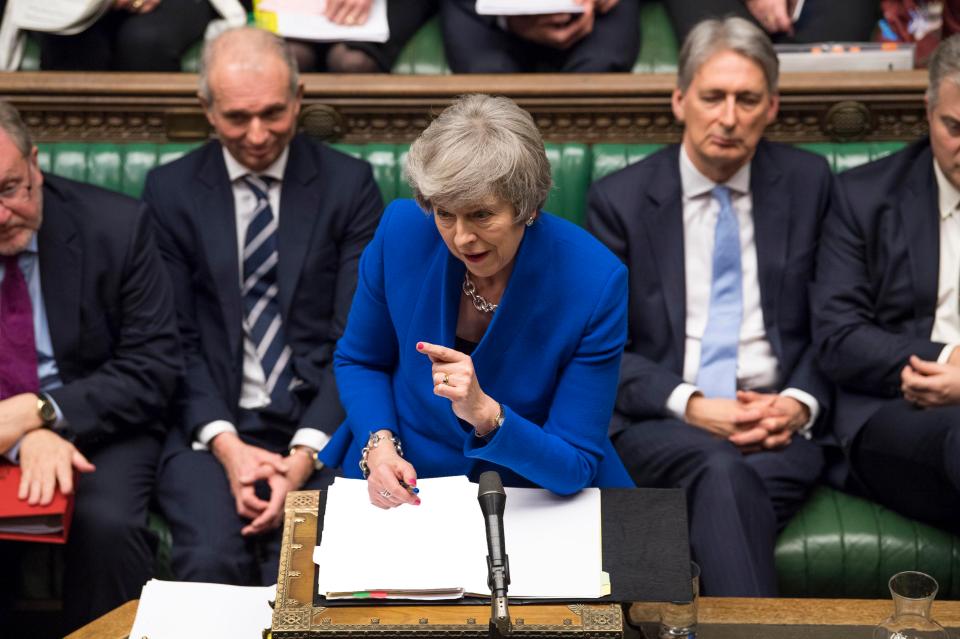 Theresa May during Prime Minister's Questions in the House of Commons