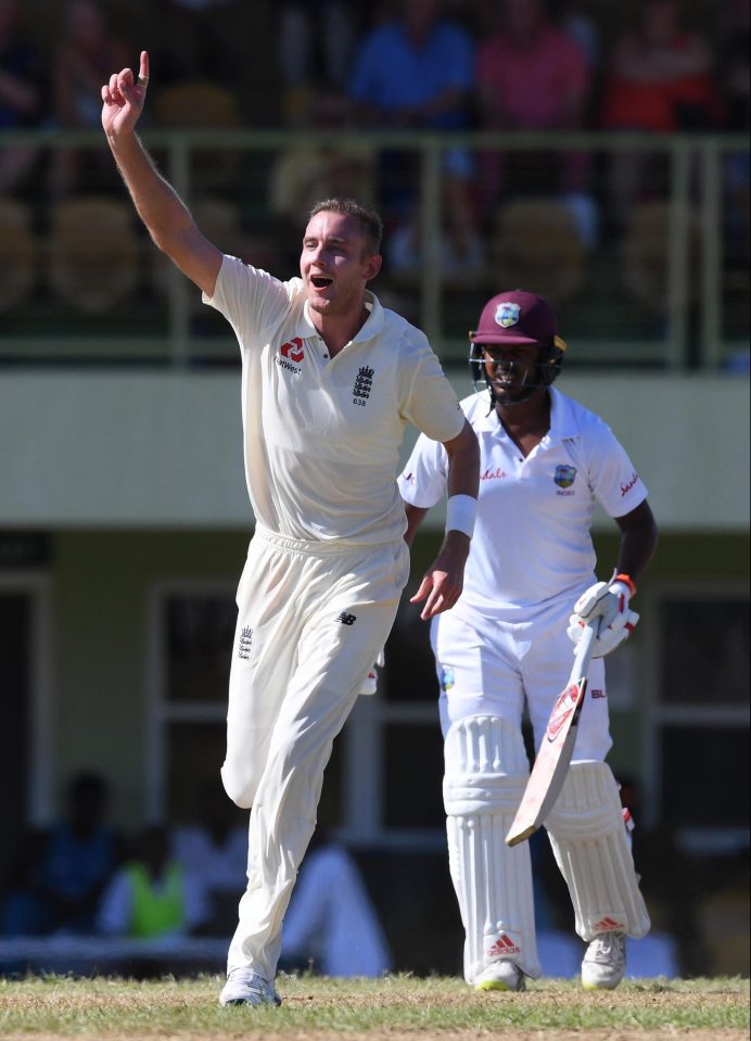 Stuart Broad in action on the cricket pitch