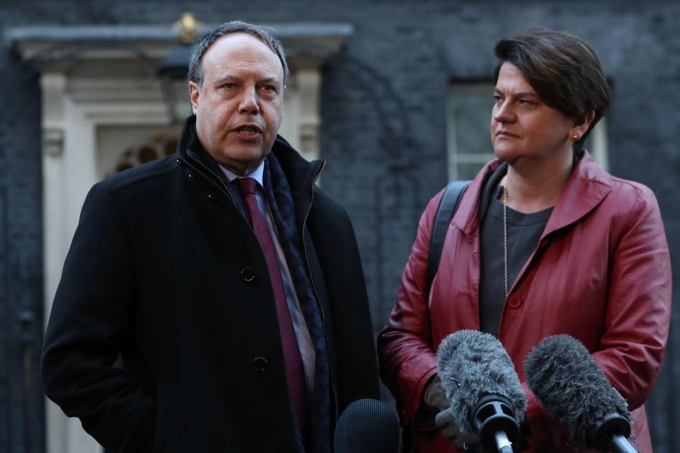  DUP's Nigel Dodds and Arlene Foster in London for Brexit deadlock talks