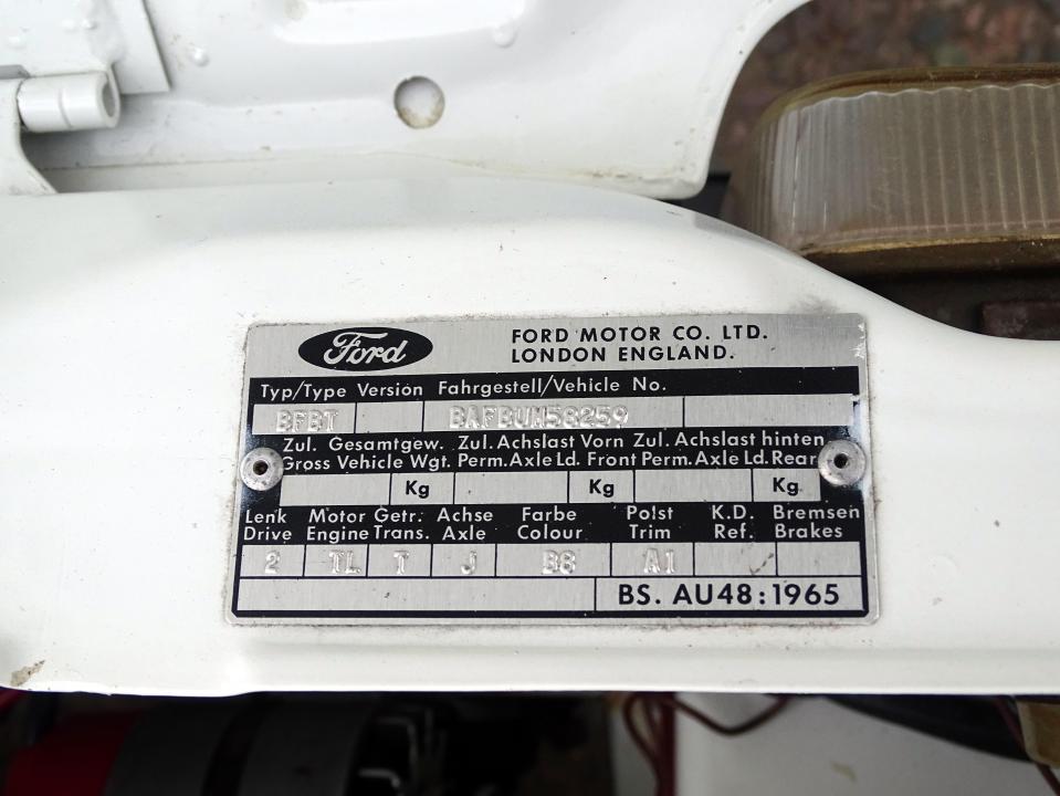  The authenticity of the Fiesta is shown in the chassis and engine number