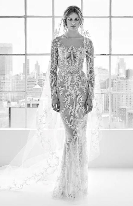  This Zuhair Murad dress takes it a step further will barely any lining, showing off the bride's cleavage as well as her curves