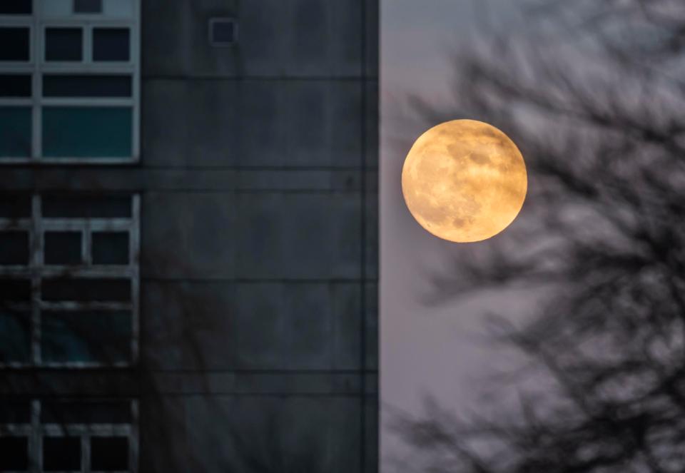  The full moon in Hull, Yorkshire, where it was seen darkening in colour