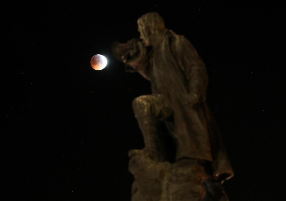  A super blood wolf moon over Brighton during a lunar eclipse