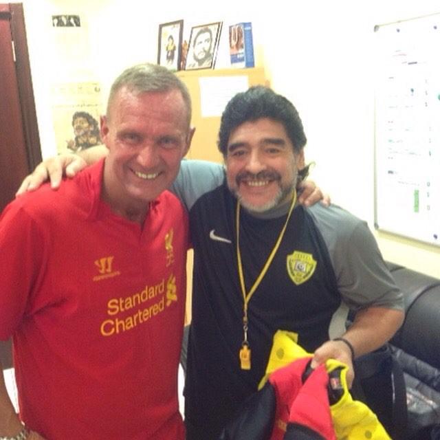  Nelson poses with World Cup legend Diego Maradona