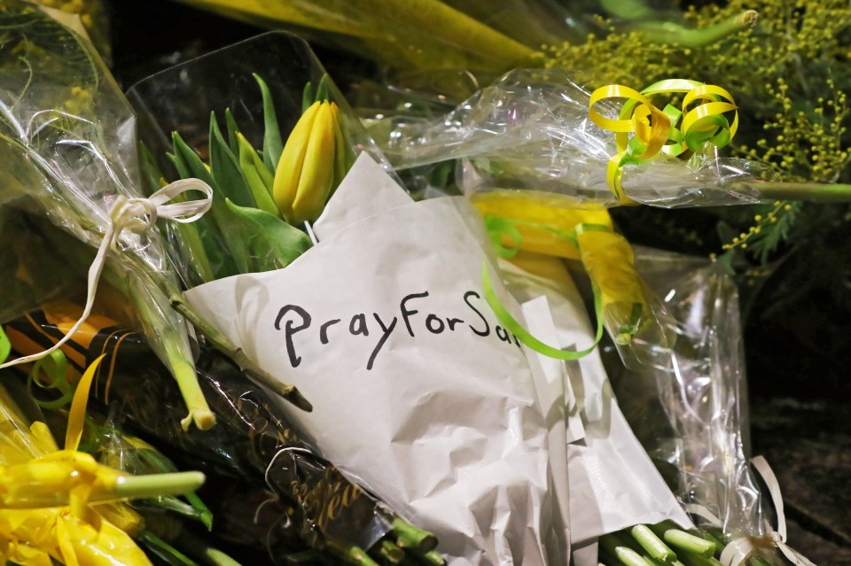 'Pray for Sala' messages were left on bunches of flowers