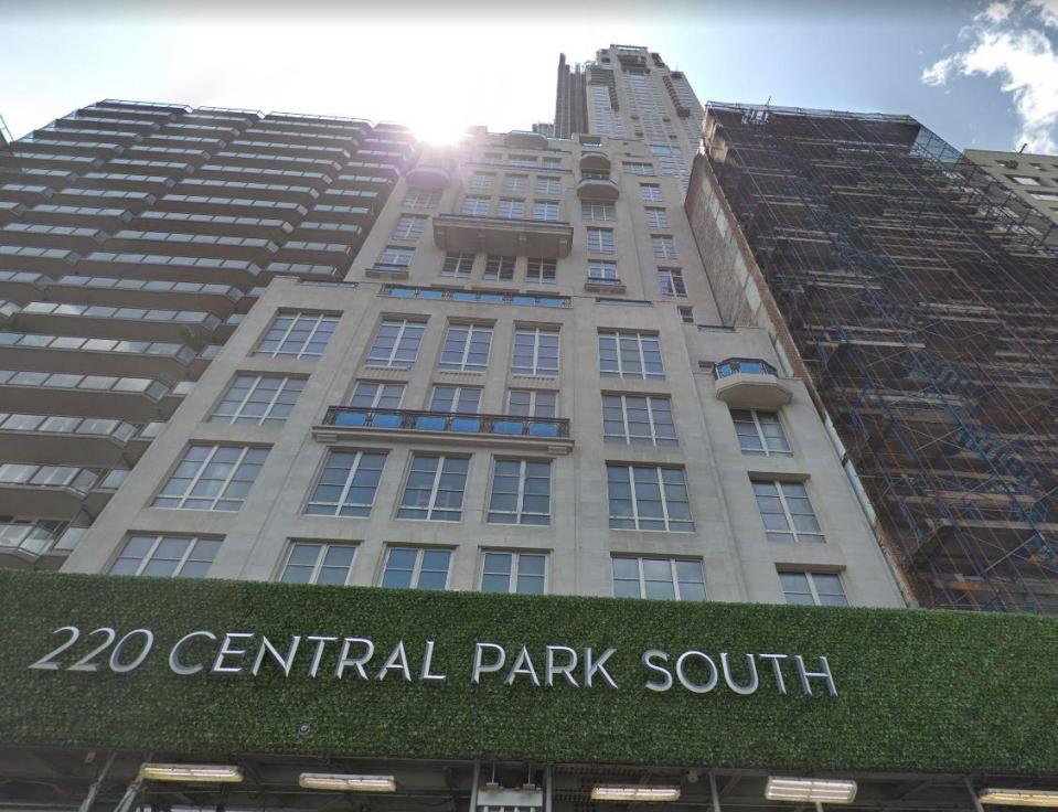  The property in 220 Central Park South is 24,000 square foot and overlooks Central Park