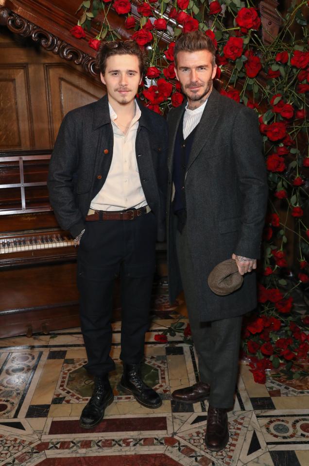  Father and son David and Brooklyn Beckham