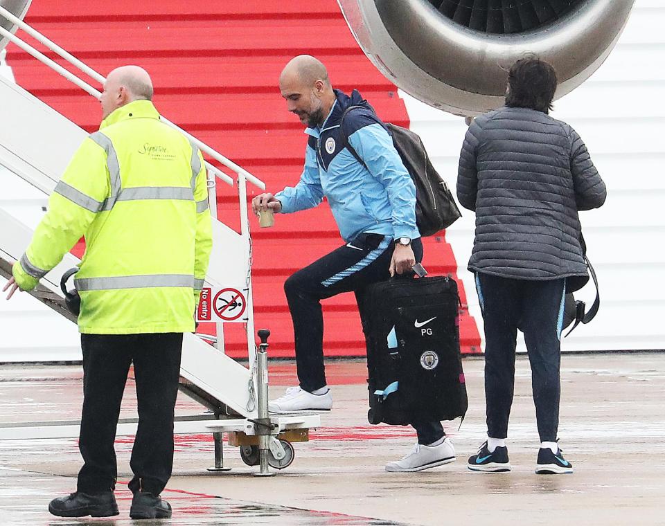  Pep Guardiola boards a private jet ahead of Newcastle clash