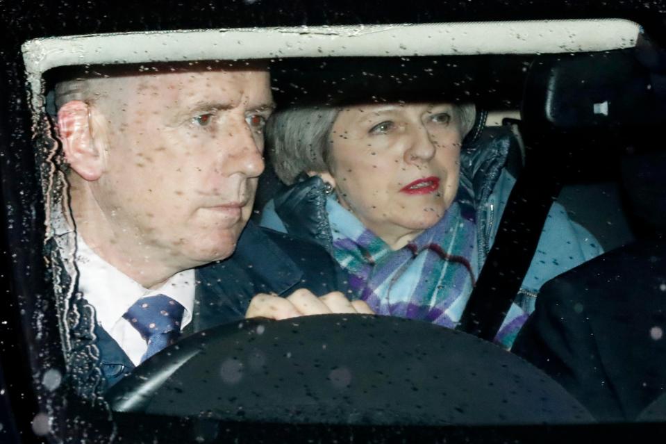  Theresa May leaving the House of Commons after last night's vote