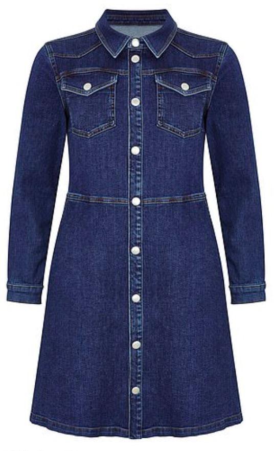 As well as a denim mini dress in a brighter shade of blue which is also £49.50