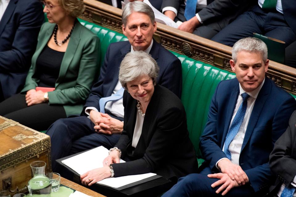 Theresa May looked pleased after her Commons victory tonight