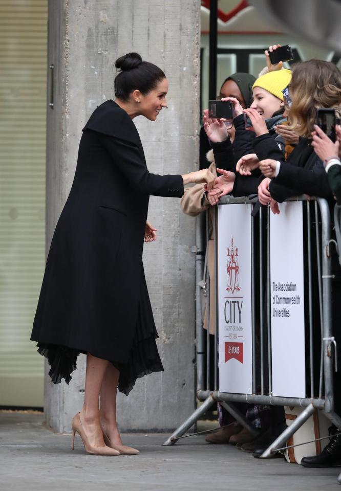  She greeted eager fans who had been waiting in the cold to meet her