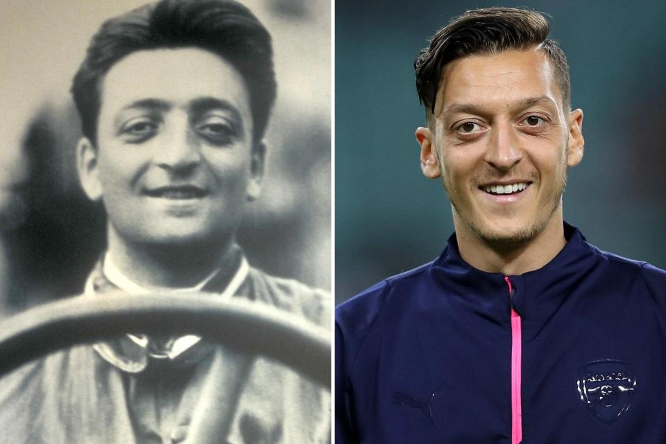 Enzo Ferrari and Mesut Ozil could barely look more similar