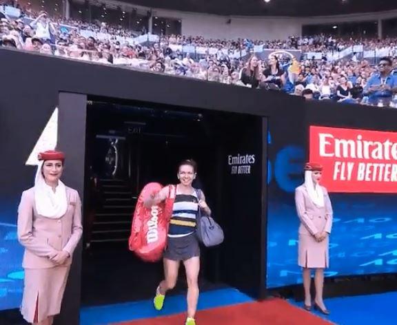 Halep then came out to a rapturous applause