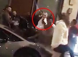  Shocked revellers captured video of the moment a brawl erupted between a bouncer and a gang of men seconds before Tudor Simionov was stabbed to death