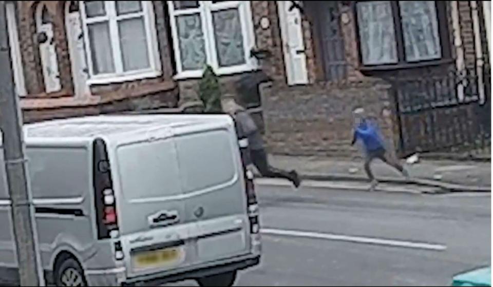  In the heartbreaking clip, the young boy is seen chasing the older boy as he takes the puppy but the youngster struggles to keep up