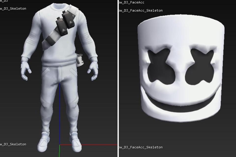  The render of the Marshmello skin, as shown off by Twitter-using leaker HYPEX