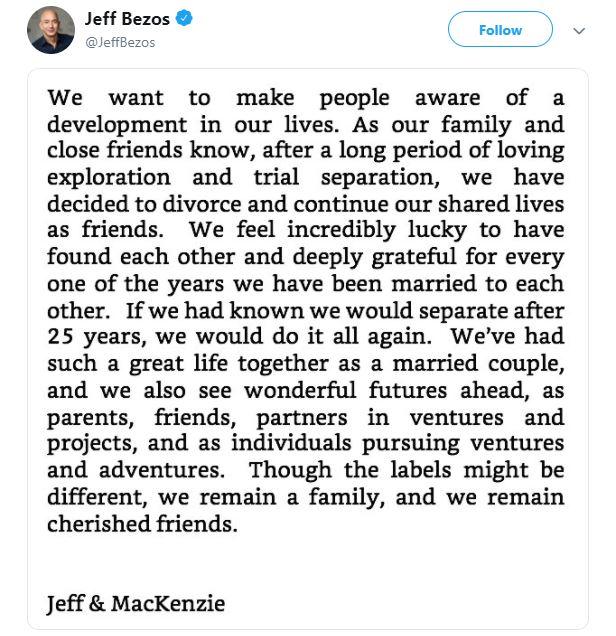  They announced their divorce on Twitter