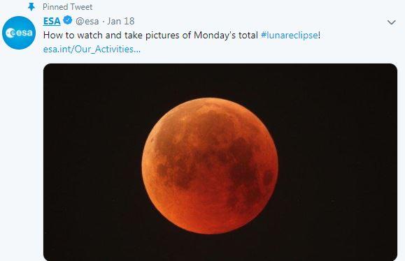  The European Space Agency has been tweeting about the spectacle