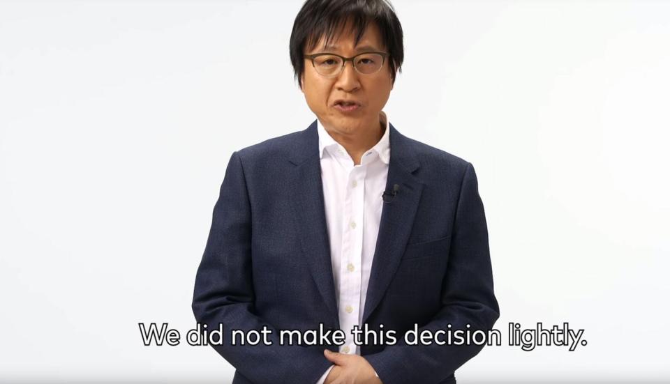  Nintendo released a very formal statement on YouTube announcing the change of direction