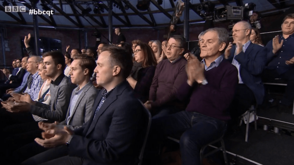  Others in the audience cheered him on for arguing against another vote