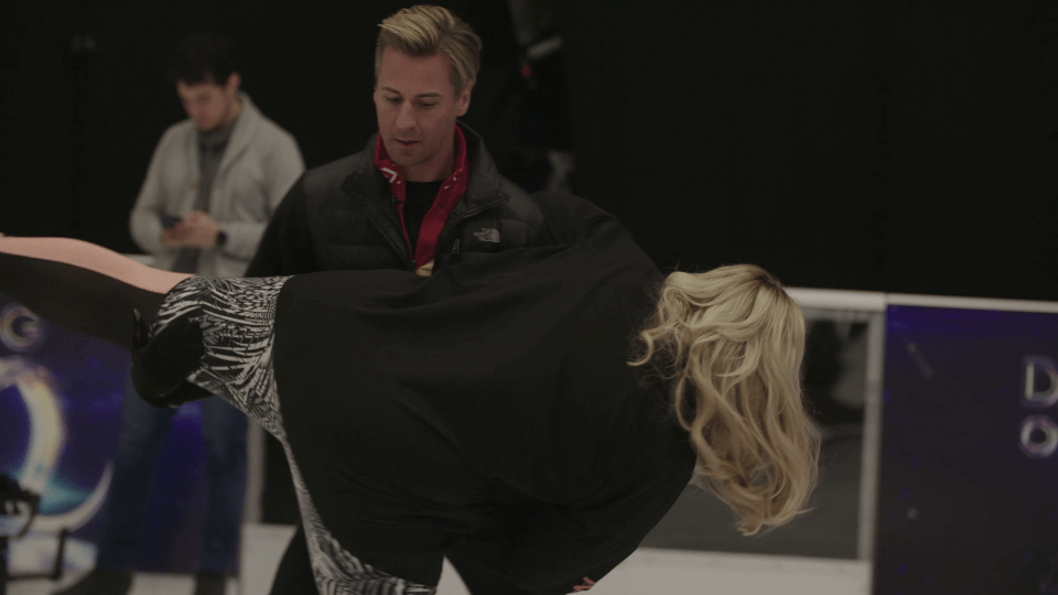  Gemma is spun around by her skating partner Matt Evers