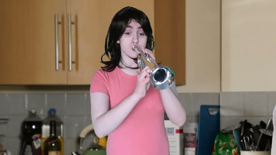  The YouTuber even brought out Sonia's famous trumpet