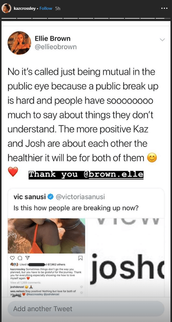  Kaz uploaded this screenshot to her Instagram story