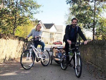  The family get some pedal power