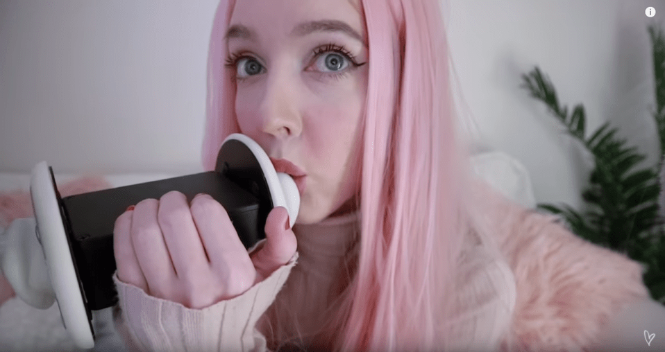  Holly, a 28-year-old ASMR artist based in London, also posts ear videos. She sometimes kisses or mouths a microphone shaped like someone's lugs