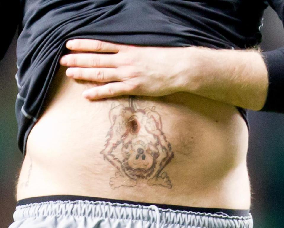  Artur Boruc's hideous monkey tattoo in all its glory